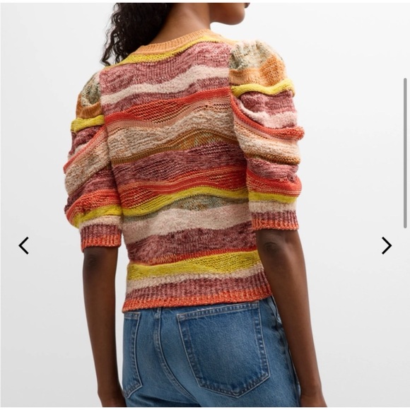 Ulla Johnson Odie Striped Crochet Sweater, Size 00 to 0 - Picture 4 of 16